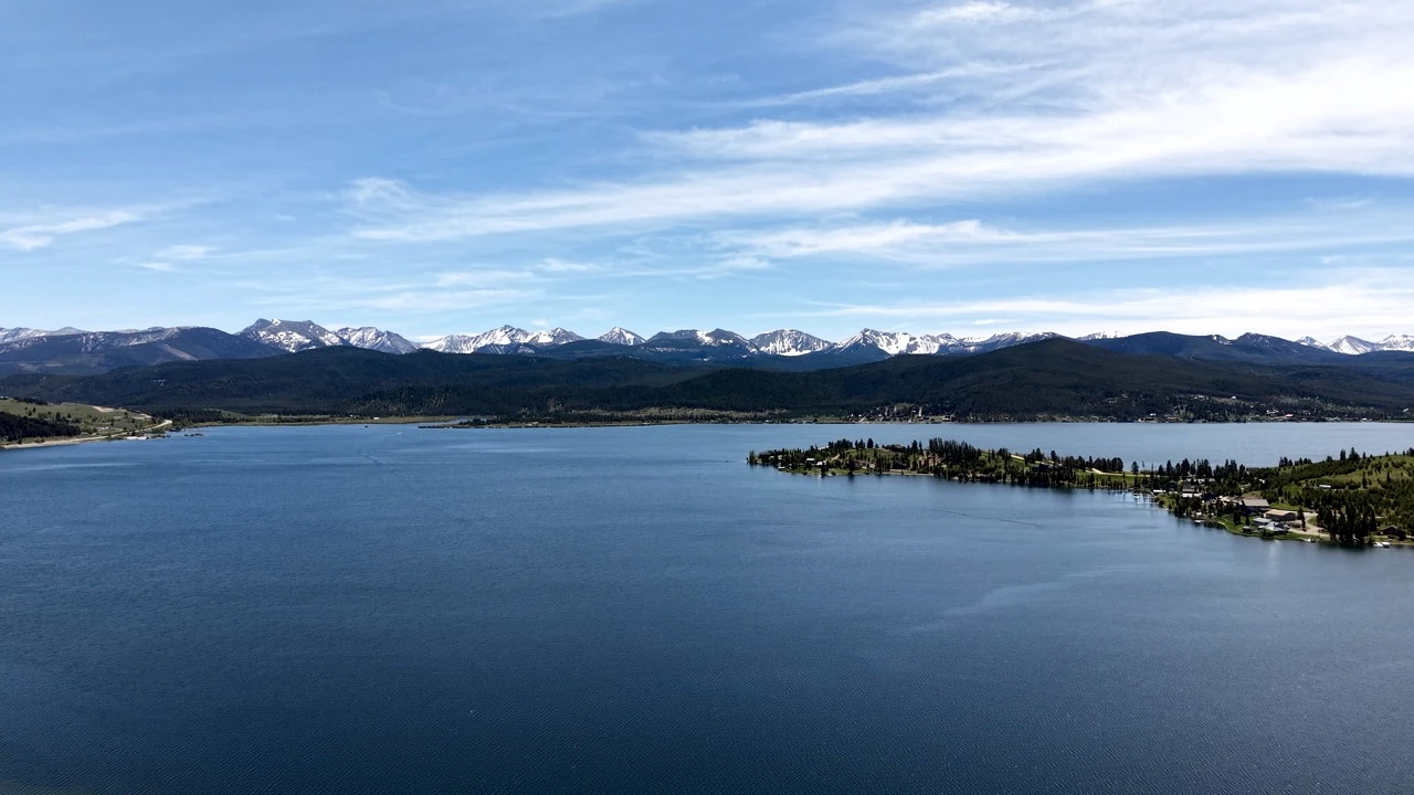 Georgetown Lake, meadow, and the Pintler mountains near Philipsburg, Montana